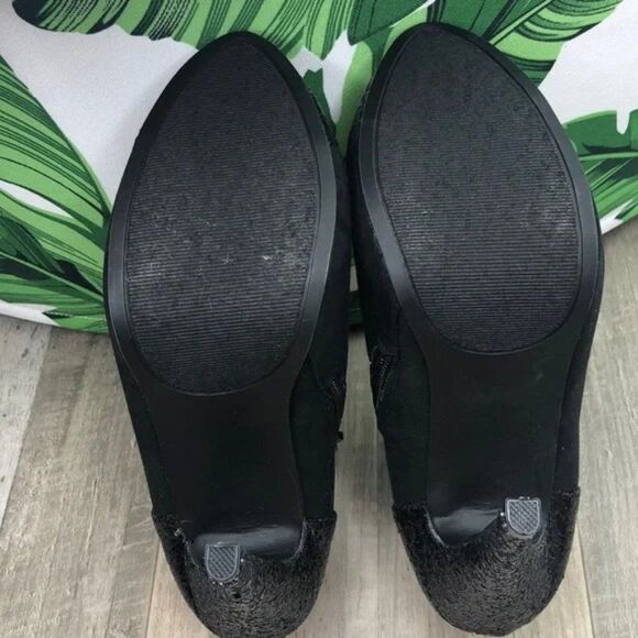 Rampage Harvey Glitter Black Ankle Heel Booties Boots NEW - Picture 9 of 16
